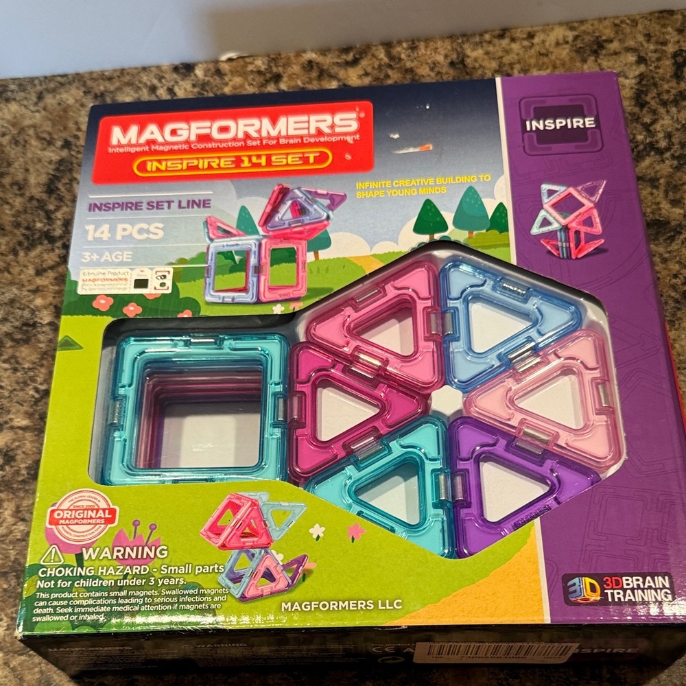 Inspire Magnetic Building Set - Pink, Blue, Purple